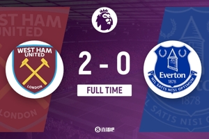 英超-鲍文双响 保级大战西汉姆2-0送埃弗顿三连败
